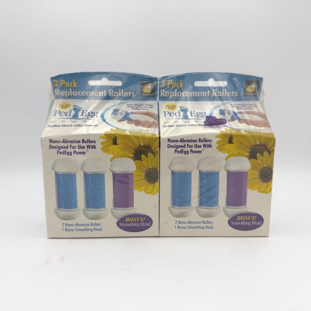PedEgg Power Replacement Rollers 2‎ 3-Pack Blue Purple Nano-Abrasion NIB